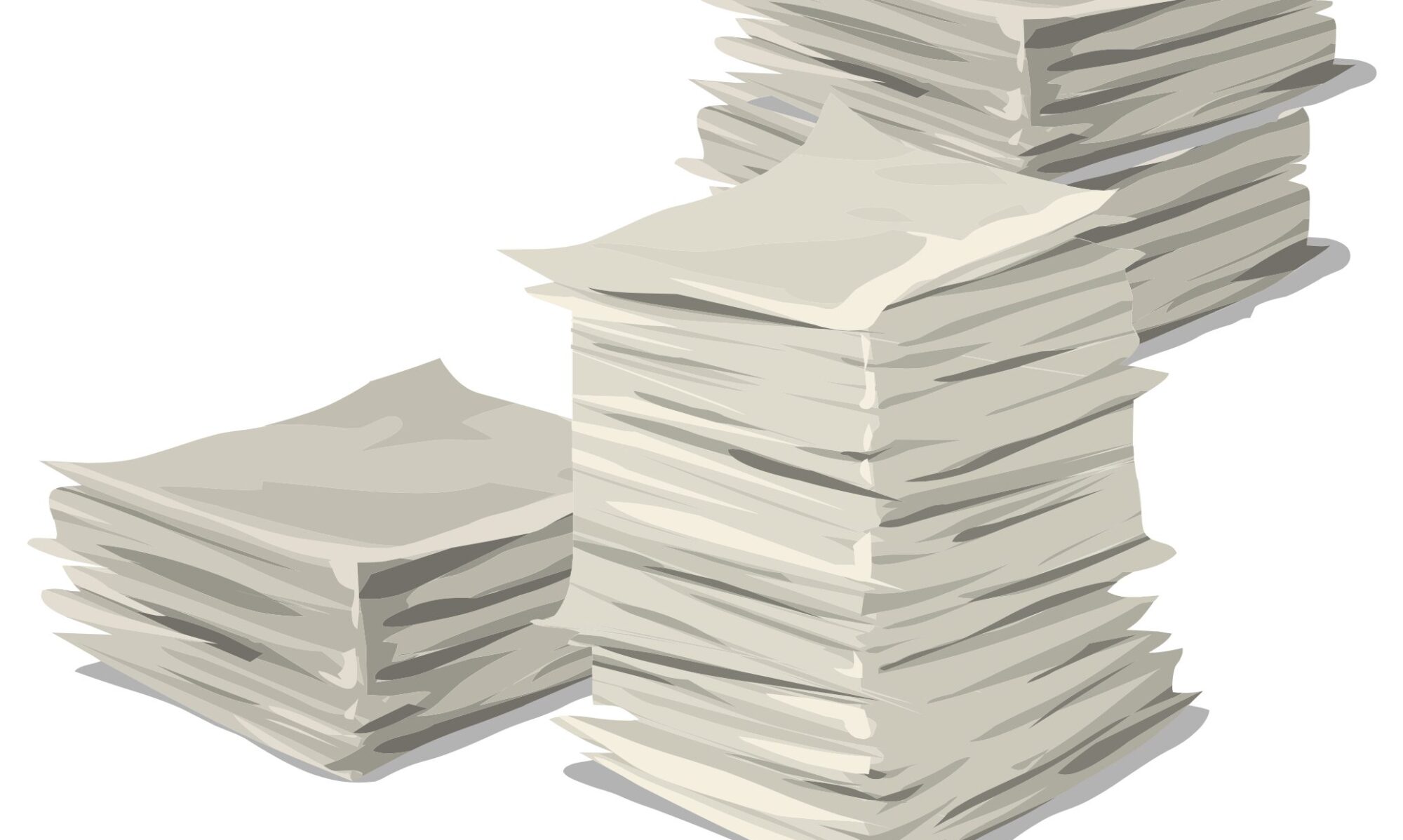 illustration of 3 stacks of papers